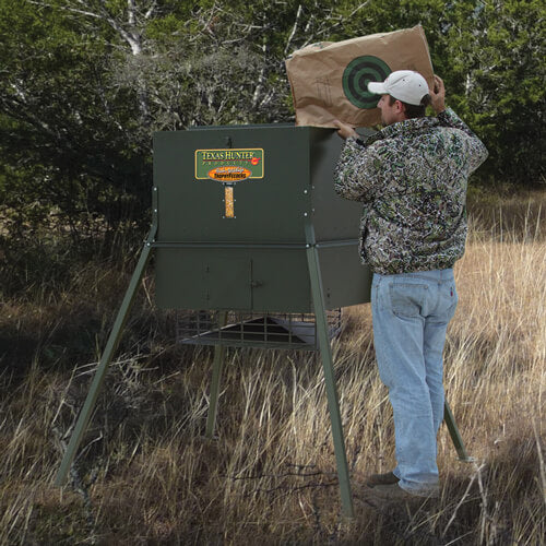Texas Hunter Stand and Fill 650 lb. Trophy Deer Feeder with 4' Legs