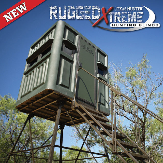 5' x 6' Rugged Xtreme Green Hunting Blind with Rifle Windows & 8ft Tower  Model:     RRG-8