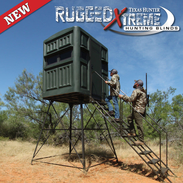5' x 6' Rugged Xtreme Green Hunting Blind with Rifle Windows & 8ft Tower  Model:     RRG-8