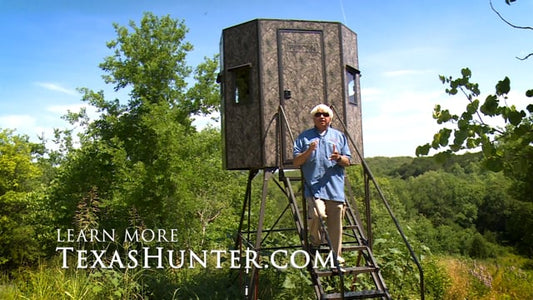 5' x 7' Wrangler Camo Hunting Blind with Combo Bow/Rifle Windows & 8-Foot Tower & Stairs
