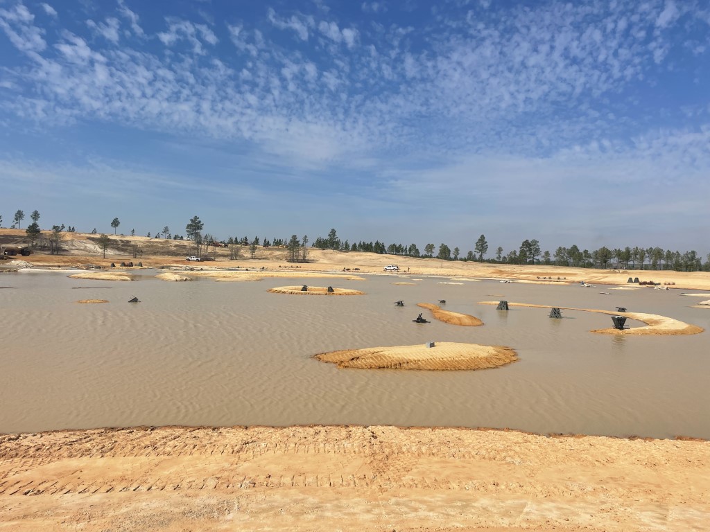 Lake bed with very low water level
