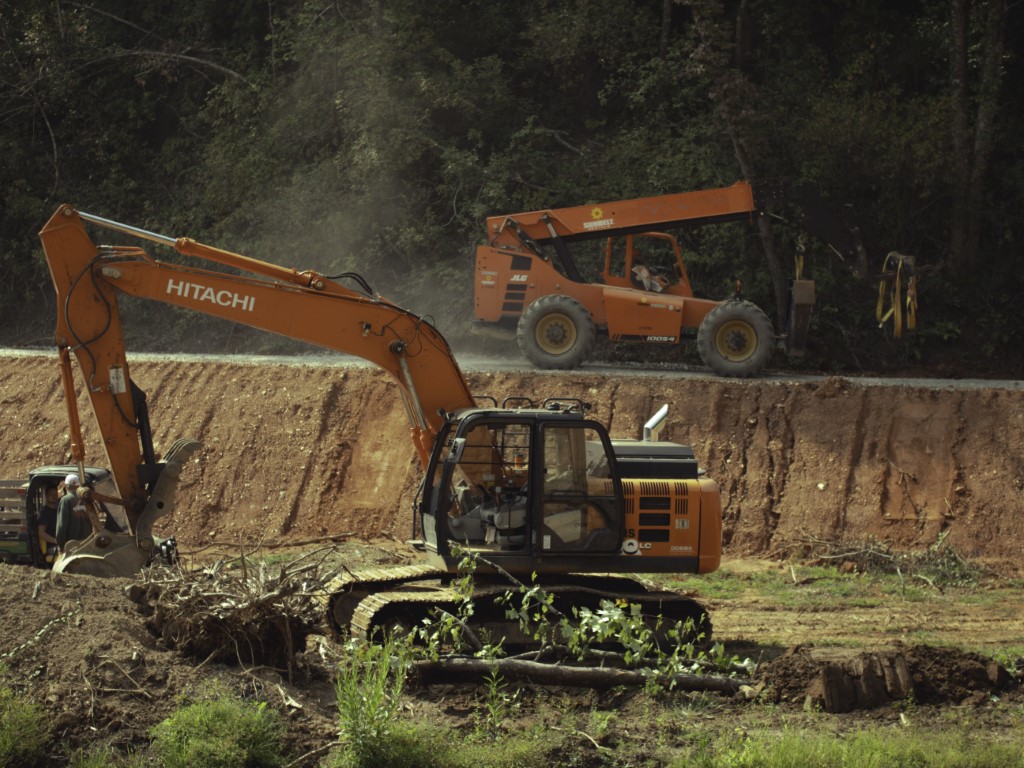 digging for lake construction